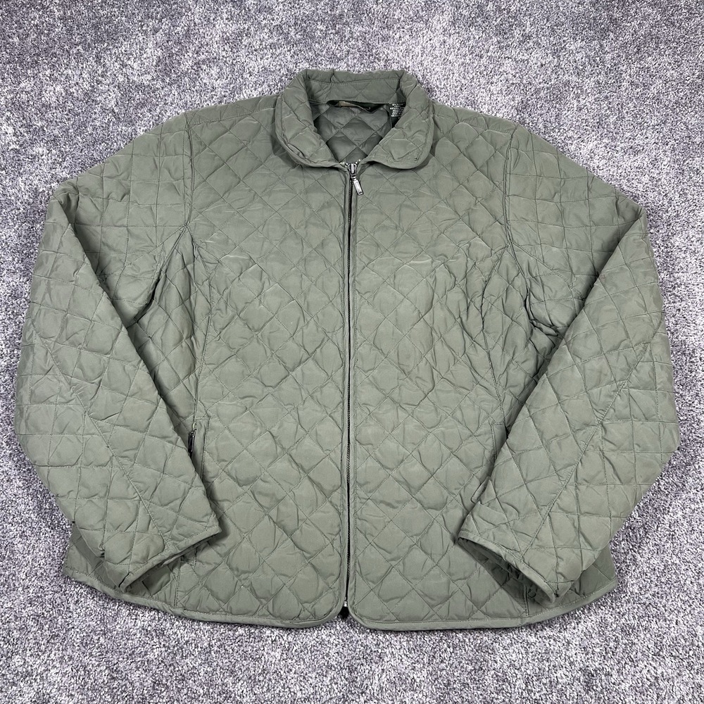 Eddie Bauer Premium Goose Down Jacket Women's Quilted Puffer Outdoor Full Zip XL
